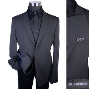 JIL SANDER Blazer Sport Coat 52 / 42 US Tailored Dark Charcoal 2-Button Jacket